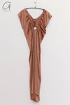 BASERANGE 24 Autumn/Winter Satin Dress Portugal BAS-DRMAX-SS-WI24-ZONG Emerald Brown